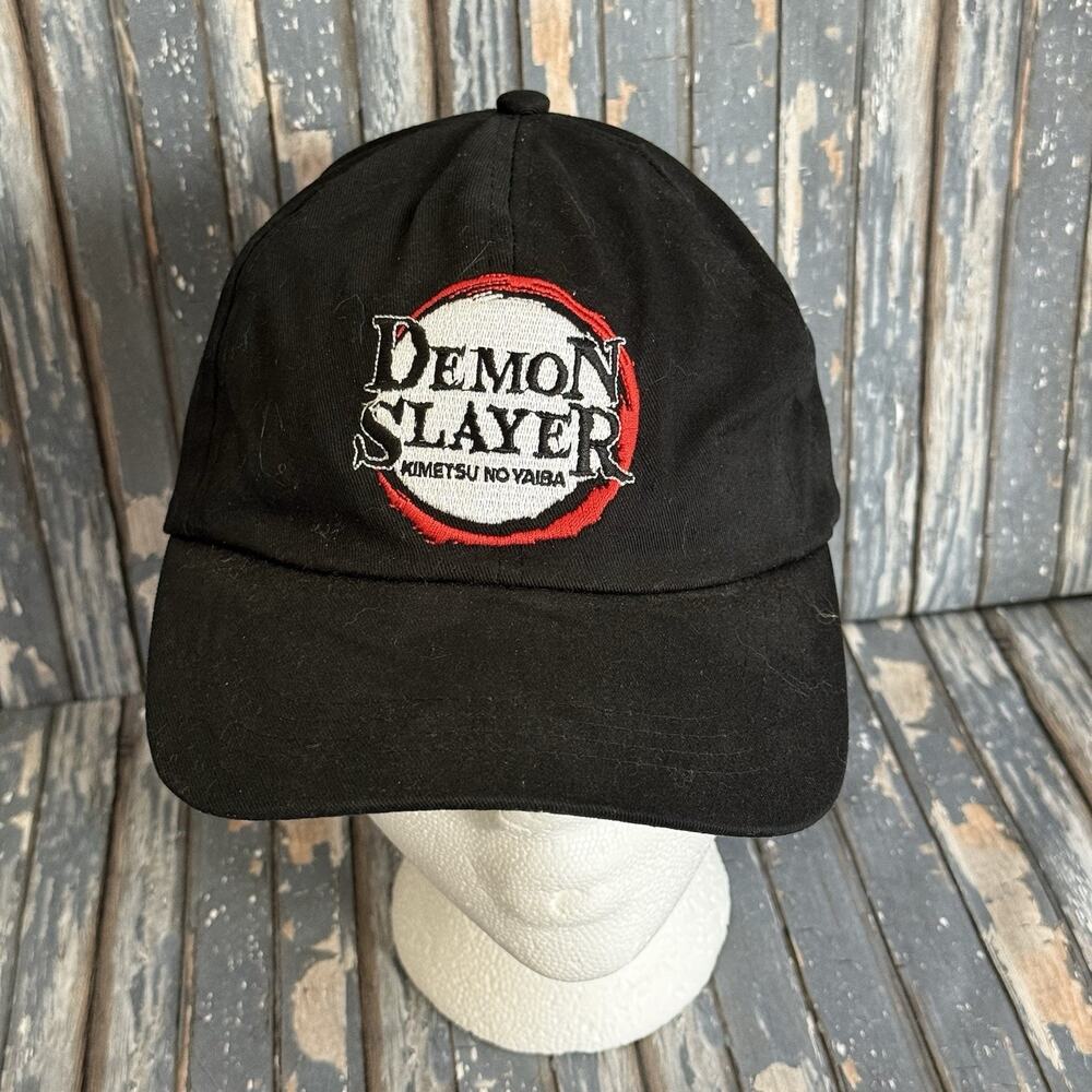 Demon Slayer Hat Cap Strap Back Adjustable Mens Black Kimetsu No Yaiba Anime